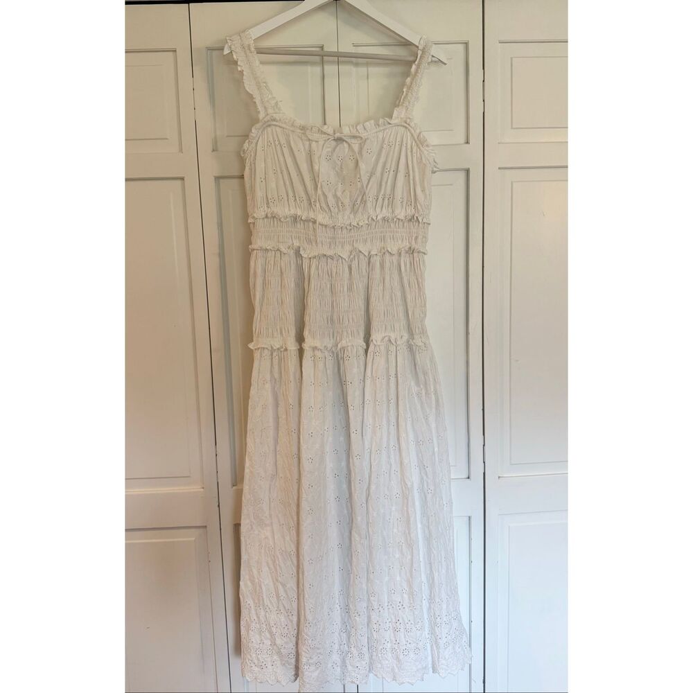 Gap x Doen white eyelet midi dress size large - Picture 3 of 9